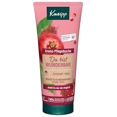 Kneipp Du bist wunderbar aromatische verzorgingsdouche granaatappel en cacao, formule zonder microplastic, veganistisch, 200 ml Kneipp Du bist wunderbar aromatische verzorgingsdouche granaatappel en cacao, formule zonder microplastic, veganistisch, 200 ml