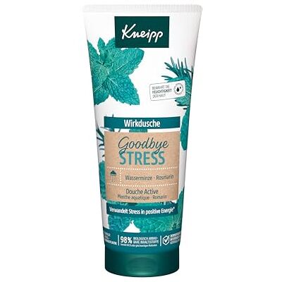 Kneipp Goodbye Stress Hydraterende douchegel met etherische oliën van rozemarijn en watermunt voor meer energie, veganistisch zonder microplastic, 200 ml Kneipp Goodbye Stress Hydraterende douchegel met etherische oliën van rozemarijn en watermunt voor meer energie, veganistisch zonder microplastic, 200 ml
