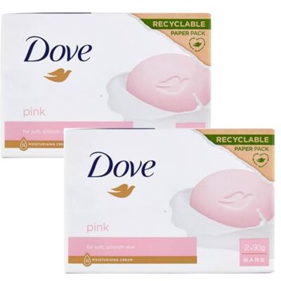 Dove Beauty Cream Bar vaste zeep verschillende geuren 2 x 90 g (2 stuks, roze) Dove Beauty Cream Bar vaste zeep verschillende geuren 2 x 90 g (2 stuks, roze)