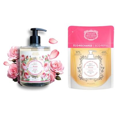 Panier des Sens Vloeibare handzeep roze – 1 zeep + 1 navulverpakking 2 x 1 vloeibare zeep 500 ml + 1 eco-navulverpakking 500 ml, dus 1 l zeep met delicate rozengeur Panier des Sens Vloeibare handzeep roze – 1 zeep + 1 navulverpakking 2 x 1 vloeibare zeep 500 ml + 1 eco-navulverpakking 500 ml, dus 1 l zeep met delicate rozengeur