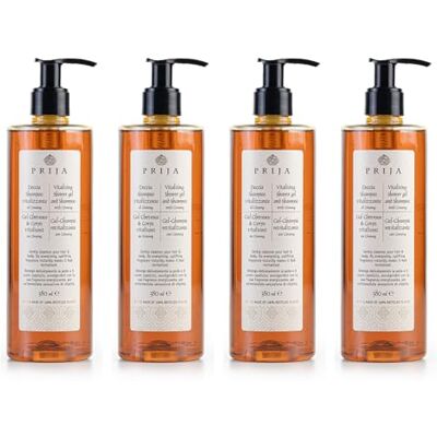 Prija Ginseng Douchegel Shampoo 4 x 380 ml + 4 x gel pump, dermatologisch getest, minimaliseer allergieën zonder parabenen, veganistisch en siliconen op natuurlijke basis Prija Ginseng Douchegel Shampoo 4 x 380 ml + 4 x gel pump, dermatologisch getest, minimaliseer allergieën zonder parabenen, veganistisch en siliconen op natuurlijke basis