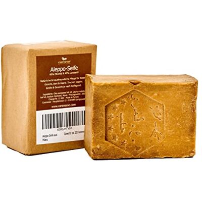 Carenesse Originele Aleppo-zeep 60% olijfolie, 40% laurierolie 200 g, handgemaakte natuurlijke zeep volgens traditie en lange rijping Carenesse Originele Aleppo-zeep 60% olijfolie, 40% laurierolie 200 g, handgemaakte natuurlijke zeep volgens traditie en lange rijping