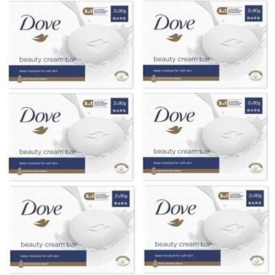 Dove Beauty Cream Bar vaste zeep verschillende geuren 2 x 90 g (6 stuks, origineel) Dove Beauty Cream Bar vaste zeep verschillende geuren 2 x 90 g (6 stuks, origineel)