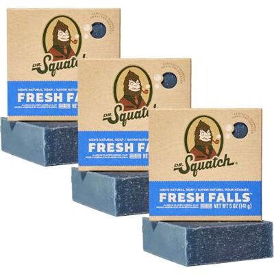 Dr. Squatch Fresh Falls Barzeep voor heren, 1 reep, volledig natuurlijk voor mannen, ruikt als een knapperige bosswaterval Dr. Squatch Fresh Falls Barzeep voor heren, 1 reep, volledig natuurlijk voor mannen, ruikt als een knapperige bosswaterval