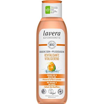 lavera Revitaliserende verzorgende douchegel, natuurlijke cosmetica, veganistisch, gecertificeerd, douchegel, met biologische sinaasappel en munt, biologisch afbreekbare formules zonder minerale oliën, 250 ml lavera Revitaliserende verzorgende douchegel, natuurlijke cosmetica, veganistisch, gecertificeerd, douchegel, met biologische sinaasappel en munt, biologisch afbreekbare formules zonder minerale oliën, 250 ml