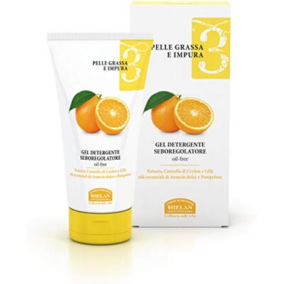 Helan , Linea Viso 3 Reinigingsgel voor de vettige huid, seboregulerend, met extracten van plantaardige oorsprong (Ratania, kaneel en etherische olie van zoete sinaasappel en grapefruit), 150 ml, Made in Italy Helan , Linea Viso 3 Reinigingsgel voor de vettige huid, seboregulerend, met extracten van plantaardige oorsprong (Ratania, kaneel en etherische olie van zoete sinaasappel en grapefruit), 150 ml, Made in Italy