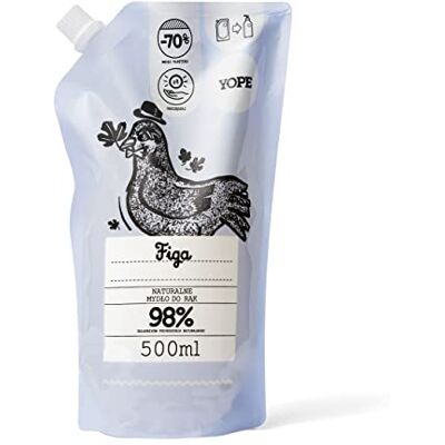 Yope Navulverpakking met natuurlijke vijg vloeibare zeep 500 ml Yope Navulverpakking met natuurlijke vijg vloeibare zeep 500 ml
