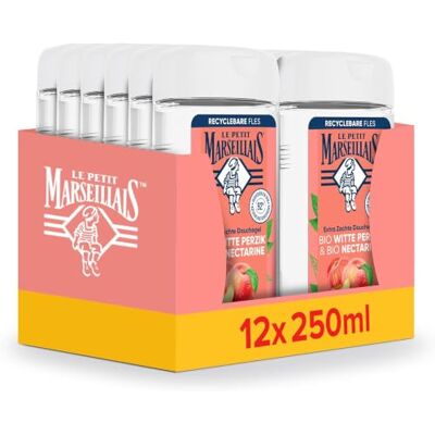 Le Petit Marseillais Bio Perzik Nectarine verfrissende douchegel, bestaande uit 98% ingrediënten van natuurlijke oorsprong en dermatologisch getest, 12 x 250 ml Le Petit Marseillais Bio Perzik Nectarine verfrissende douchegel, bestaande uit 98% ingrediënten van natuurlijke oorsprong en dermatologisch getest, 12 x 250 ml