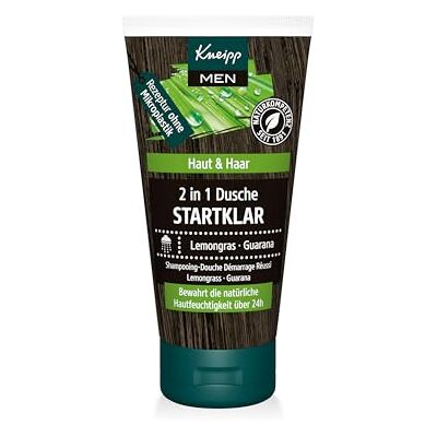 Kneipp MEN 2-in-1 douchegel voor heren, transparant, reisformaat, verkwikkende douchegel voor huid, haar en gezicht, veganistisch, formule zonder microplastic, 50 ml Kneipp MEN 2-in-1 douchegel voor heren, transparant, reisformaat, verkwikkende douchegel voor huid, haar en gezicht, veganistisch, formule zonder microplastic, 50 ml