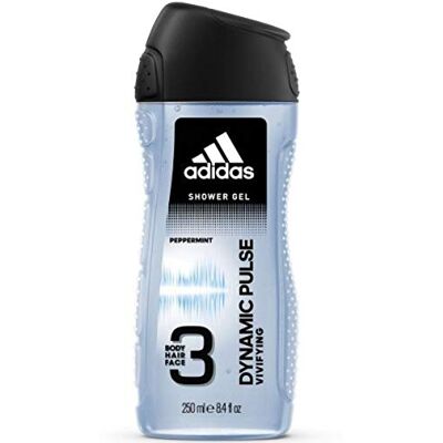 adidas Men Dynamic Pulse 3-in-1 douchegel (lichaam, haar, gezicht), 250 ml, 3 stuks adidas Men Dynamic Pulse 3-in-1 douchegel (lichaam, haar, gezicht), 250 ml, 3 stuks