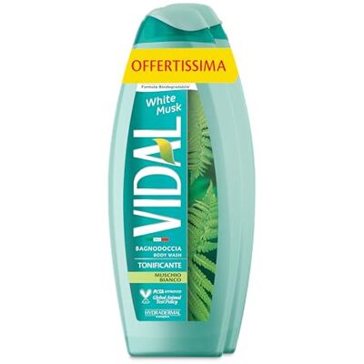 Vidal White Musk schuimzeep, verkwikkende formule, witte schuimgeur, dermatologisch getest, 2 flessen van 600 ml Vidal White Musk schuimzeep, verkwikkende formule, witte schuimgeur, dermatologisch getest, 2 flessen van 600 ml