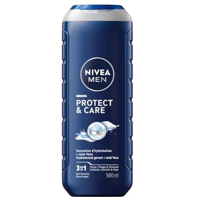 NIVEA Men Protect & Care Hydraterende douchegel met aloë vera, alles-in-één douchegel voor heren, Men Energy Shower Gel, 500 ml NIVEA Men Protect & Care Hydraterende douchegel met aloë vera, alles-in-één douchegel voor heren, Men Energy Shower Gel, 500 ml