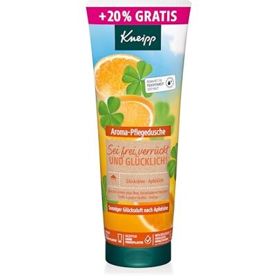 Kneipp Aromatische verzorgende douchegel "Sei Free, verrückt and glücklich", speciale maat, douchegel met zonnige appelgeur, zacht en soepel huidgevoel en licht gevoel, 240 ml Kneipp Aromatische verzorgende douchegel "Sei Free, verrückt and glücklich", speciale maat, douchegel met zonnige appelgeur, zacht en soepel huidgevoel en licht gevoel, 240 ml