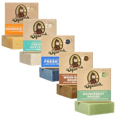 Dr. Squatch Natuurlijke barzeep voor heren, gemaakt van natuurlijke oliën, koude proceszeep zonder agressieve chemicaliën, zomercitrus, kokoskastaway, verse vallen, houtvat bourbon, regenwoud snel (5 Dr. Squatch Natuurlijke barzeep voor heren, gemaakt van natuurlijke oliën, koude proceszeep zonder agressieve chemicaliën, zomercitrus, kokoskastaway, verse vallen, houtvat bourbon, regenwoud snel (5