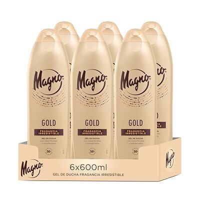 Magno 6 x 600 ml gouden douchegel (3600 ml) verleidelijke geur biedt romigheid en zachtheid Magno 6 x 600 ml gouden douchegel (3600 ml) verleidelijke geur biedt romigheid en zachtheid