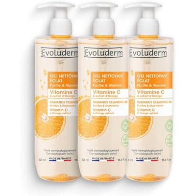Evoluderm Vitamine C glansreinigingsgel – 500 ml – 97% natuurlijke oorsprong – veganistisch – gemaakt in Frankrijk – 3 x 500 ml Evoluderm Vitamine C glansreinigingsgel – 500 ml – 97% natuurlijke oorsprong – veganistisch – gemaakt in Frankrijk – 3 x 500 ml