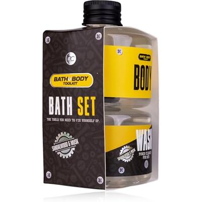 accentra Bath + Body Toolkit badset in geschenkverpakking met 2 x 140 ml douchegel, sandelhout en muskus geur bad- en douchegel voor mannen accentra Bath + Body Toolkit badset in geschenkverpakking met 2 x 140 ml douchegel, sandelhout en muskus geur bad- en douchegel voor mannen