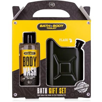 accentra BATH + BODY TOOLKIT Cadeauset voor heren met heupfles in jerrycan verzorgingsset voor heren met douchegel en badgel 100 ml in cool design accentra BATH + BODY TOOLKIT Cadeauset voor heren met heupfles in jerrycan verzorgingsset voor heren met douchegel en badgel 100 ml in cool design