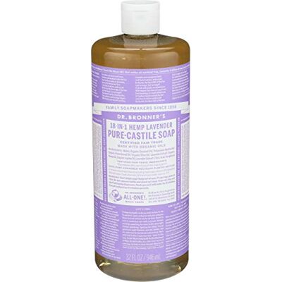 Dr. Bronner's Bio Pure-Castille Lavendel Vloeibare Zeep, 946 ml Dr. Bronner's Bio Pure-Castille Lavendel Vloeibare Zeep, 946 ml