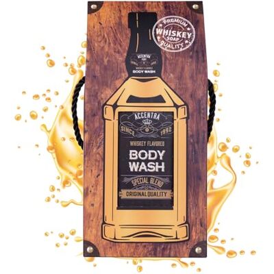 accentra Douchegel/badschuim voor heren, Special Blend in whiskyfles met geschenkdoos/geschenkzakje, 400 ml, geur: whisky navulbaar accentra Douchegel/badschuim voor heren, Special Blend in whiskyfles met geschenkdoos/geschenkzakje, 400 ml, geur: whisky navulbaar