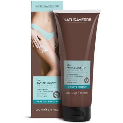Naturaverde Anti-cellulitis-gel met koud effect met koffie-extract Upcycling, verstevigt en ontlast de benen, 200 ml Naturaverde Anti-cellulitis-gel met koud effect met koffie-extract Upcycling, verstevigt en ontlast de benen, 200 ml