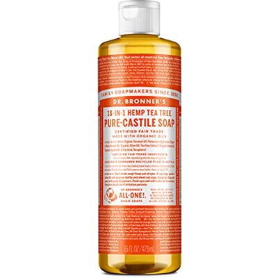 Dr. Bronner's Pure vloeibare zeep Castille theeboom 475 ml Dr. Bronner's Pure vloeibare zeep Castille theeboom 475 ml