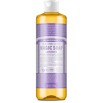 Dr. Bronner's Magische zeep van Dr. Bronner: vloeibare zeep van Castilië, lavendel 16 oz Dr. Bronner's Magische zeep van Dr. Bronner: vloeibare zeep van Castilië, lavendel 16 oz