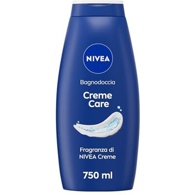 NIVEA Douchebad Creme Care, 750 ml, reinigings- en voedende crèmezeep, douchecrème verrijkt met vitamine C, E en voedende oliën met de klassieke geur van Creme NIVEA Douchebad Creme Care, 750 ml, reinigings- en voedende crèmezeep, douchecrème verrijkt met vitamine C, E en voedende oliën met de klassieke geur van Creme