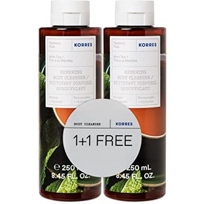 KORRES MINT TEA Set van 2 revitaliserende douchegel met actieve aloë vera 1 + 1 dermatologisch getest en veganistisch 2 x 250 ml KORRES MINT TEA Set van 2 revitaliserende douchegel met actieve aloë vera 1 + 1 dermatologisch getest en veganistisch 2 x 250 ml