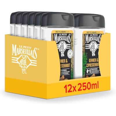Le Petit Marseillais Gember & Cypreshout 4-in-1 douchegel, dermatologisch getest, met een ultra-verfrissend gevoel, 12 x 250 ml Le Petit Marseillais Gember & Cypreshout 4-in-1 douchegel, dermatologisch getest, met een ultra-verfrissend gevoel, 12 x 250 ml