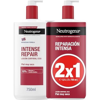 Neutrogena Norwegian CICA Body Lotion Intensieve Droge Huid Reparatie (2 x 750 ml) Hydraterende Lichaamscrème Reparatie met Centella Asiatica Neutrogena Norwegian CICA Body Lotion Intensieve Droge Huid Reparatie (2 x 750 ml) Hydraterende Lichaamscrème Reparatie met Centella Asiatica