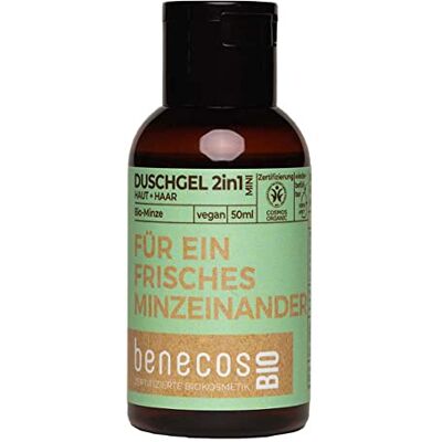 benecos 2-in-1 douchegel voor huid en haar mini reisformaat, 50 ml benecos 2-in-1 douchegel voor huid en haar mini reisformaat, 50 ml