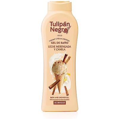 TULIPAN NEGRO Zwarte tulp verzorgende en hydraterende douchegel met meringue melk en kaneel met zoete geur, 650 ml TULIPAN NEGRO Zwarte tulp verzorgende en hydraterende douchegel met meringue melk en kaneel met zoete geur, 650 ml