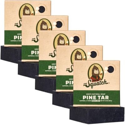 Dr. Squatch 5 stuks natuurlijke zeep voor mannen koude lichaamszeep met natuurlijke oliën cadeaus voor mannen dennenteer (142 g) Dr. Squatch 5 stuks natuurlijke zeep voor mannen koude lichaamszeep met natuurlijke oliën cadeaus voor mannen dennenteer (142 g)