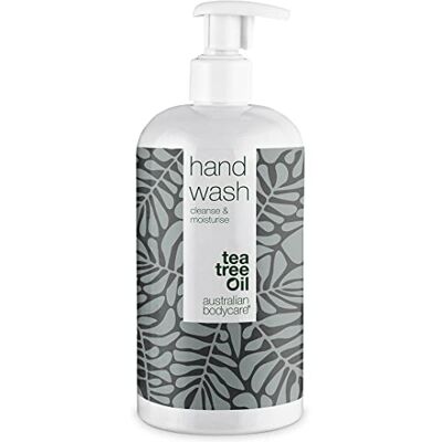 Australian Bodycare Handwas, 500 ml, handzeep met theeboomolie voor een effectieve reiniging van verontreinigingen en vuil, 100% natuurlijke en zuivere theeboomolie, alle soorten Australian Bodycare Handwas, 500 ml, handzeep met theeboomolie voor een effectieve reiniging van verontreinigingen en vuil, 100% natuurlijke en zuivere theeboomolie, alle soorten