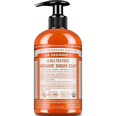 Dr. Bronner's Dr Bronner's Biologische pompzeep, theeboom, 355 ml Dr. Bronner's Dr Bronner's Biologische pompzeep, theeboom, 355 ml