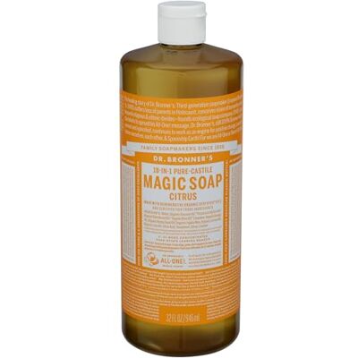 Dr. Bronner's DR BrONNERS Citrus Orange Pure-Castille-vloeibare zeep 946 ml (1 stuk) Dr. Bronner's DR BrONNERS Citrus Orange Pure-Castille-vloeibare zeep 946 ml (1 stuk)