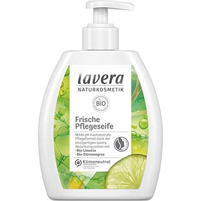 lavera Verse verzorgingszeep • biologische limoen en biologisch citroengras • zachte reiniging • frisse geur • veganistisch • pH-neutraal • 6 stuks (6 x 250 ml) 110243 lavera Verse verzorgingszeep • biologische limoen en biologisch citroengras • zachte reiniging • frisse geur • veganistisch • pH-neutraal • 6 stuks (6 x 250 ml) 110243