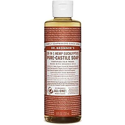 Dr. Bronner's Biologische vloeibare zeep voor etherische oliën, eucalyptus, 240 ml Dr. Bronner's Biologische vloeibare zeep voor etherische oliën, eucalyptus, 240 ml