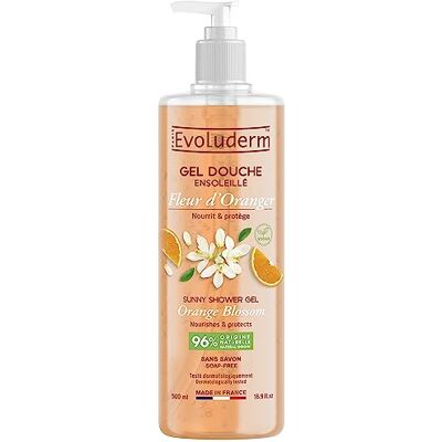 Evoluderm – Zonnige oranjebloesem douchegel – 500 ml – 96% natuurlijke oorsprong – veganistisch – gemaakt in Frankrijk Evoluderm – Zonnige oranjebloesem douchegel – 500 ml – 96% natuurlijke oorsprong – veganistisch – gemaakt in Frankrijk
