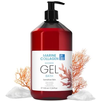 bleu & marine Bretania Parelmoer douchegel, extra zacht, zeer gevoelige en droge huid, 500 ml, badgel, collageen, marineblauw bleu & marine Bretania Parelmoer douchegel, extra zacht, zeer gevoelige en droge huid, 500 ml, badgel, collageen, marineblauw
