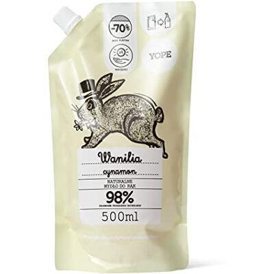 Yope Vanilla & Cinnamon Doypack Vloeibare Zeep 500 ml Yope Vanilla & Cinnamon Doypack Vloeibare Zeep 500 ml