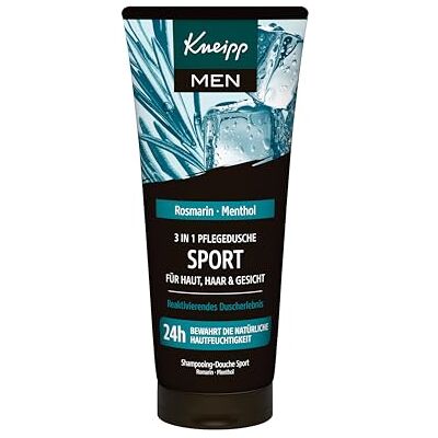 Kneipp MEN 3-in-1 verzorgende douchegel voor sport, huid, haar en gezicht, met etherische rozemarijnolie en natuurlijke menthol, 200 ml Kneipp MEN 3-in-1 verzorgende douchegel voor sport, huid, haar en gezicht, met etherische rozemarijnolie en natuurlijke menthol, 200 ml