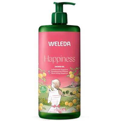 WELEDA Bio Happiness XXL veganistische douchegel natuurlijke cosmetica aroma douche voor vrouwen en mannen met grapefruit, mandarijn en limoengeur natuurlijke douchezeep met pomp (1 x 750 cm) WELEDA Bio Happiness XXL veganistische douchegel natuurlijke cosmetica aroma douche voor vrouwen en mannen met grapefruit, mandarijn en limoengeur natuurlijke douchezeep met pomp (1 x 750 cm)
