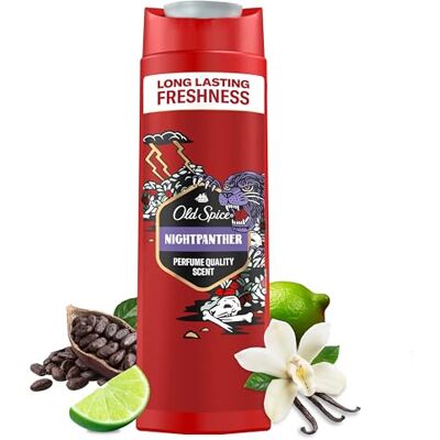 Old Spice Nightpanther Douchegel & Shampoo voor heren, 250 ml, 3-in-1 shampoo voor haar, gezicht en lichaam Old Spice Nightpanther Douchegel & Shampoo voor heren, 250 ml, 3-in-1 shampoo voor haar, gezicht en lichaam