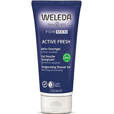 WELEDA Actieve Fresh 3-in-1 douchegel voor mannen Verfrist en geeft energie Voor een dynamisch ontwaken en een intens verfrissend moment Natrue* Vegan*** 200 ml WELEDA Actieve Fresh 3-in-1 douchegel voor mannen Verfrist en geeft energie Voor een dynamisch ontwaken en een intens verfrissend moment Natrue* Vegan*** 200 ml