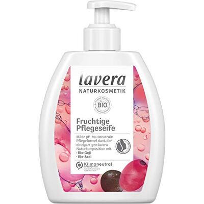 lavera Fruitige verzorgende zeep, biologische goji en biologische mahonie, zachte reiniging, fruitige geur, veganistisch, pH-neutrale verzorgingsformule, verpakking van 6 stuks (6 x 250 ml) lavera Fruitige verzorgende zeep, biologische goji en biologische mahonie, zachte reiniging, fruitige geur, veganistisch, pH-neutrale verzorgingsformule, verpakking van 6 stuks (6 x 250 ml)