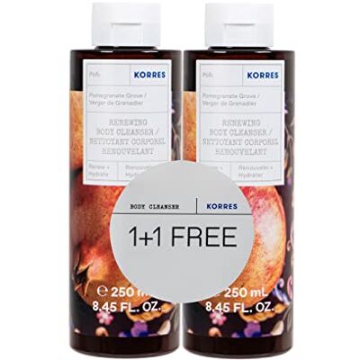 KORRES Pomegranate 2 stuks verzorgende douchegel met actieve aloë vera 1 + 1 dermatologisch getest en veganistisch 2 x 250 ml KORRES Pomegranate 2 stuks verzorgende douchegel met actieve aloë vera 1 + 1 dermatologisch getest en veganistisch 2 x 250 ml