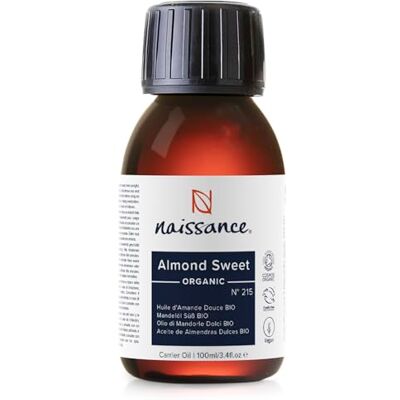 Naissance Biologische gecertificeerde zoete amandelolie (nr. 215) koudgeperst 100 ml smeermiddel voor massage voor lichaam, gezicht, haar, nagels Naissance Biologische gecertificeerde zoete amandelolie (nr. 215) koudgeperst 100 ml smeermiddel voor massage voor lichaam, gezicht, haar, nagels