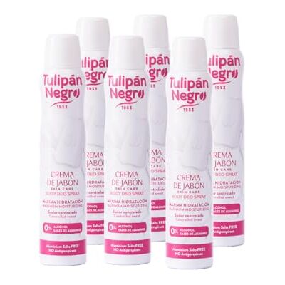 TULIPAN NEGRO Tulipán, deodorant spray crème de zeep, gecontroleerd zweet, 200 ml x 6 stuks TULIPAN NEGRO Tulipán, deodorant spray crème de zeep, gecontroleerd zweet, 200 ml x 6 stuks